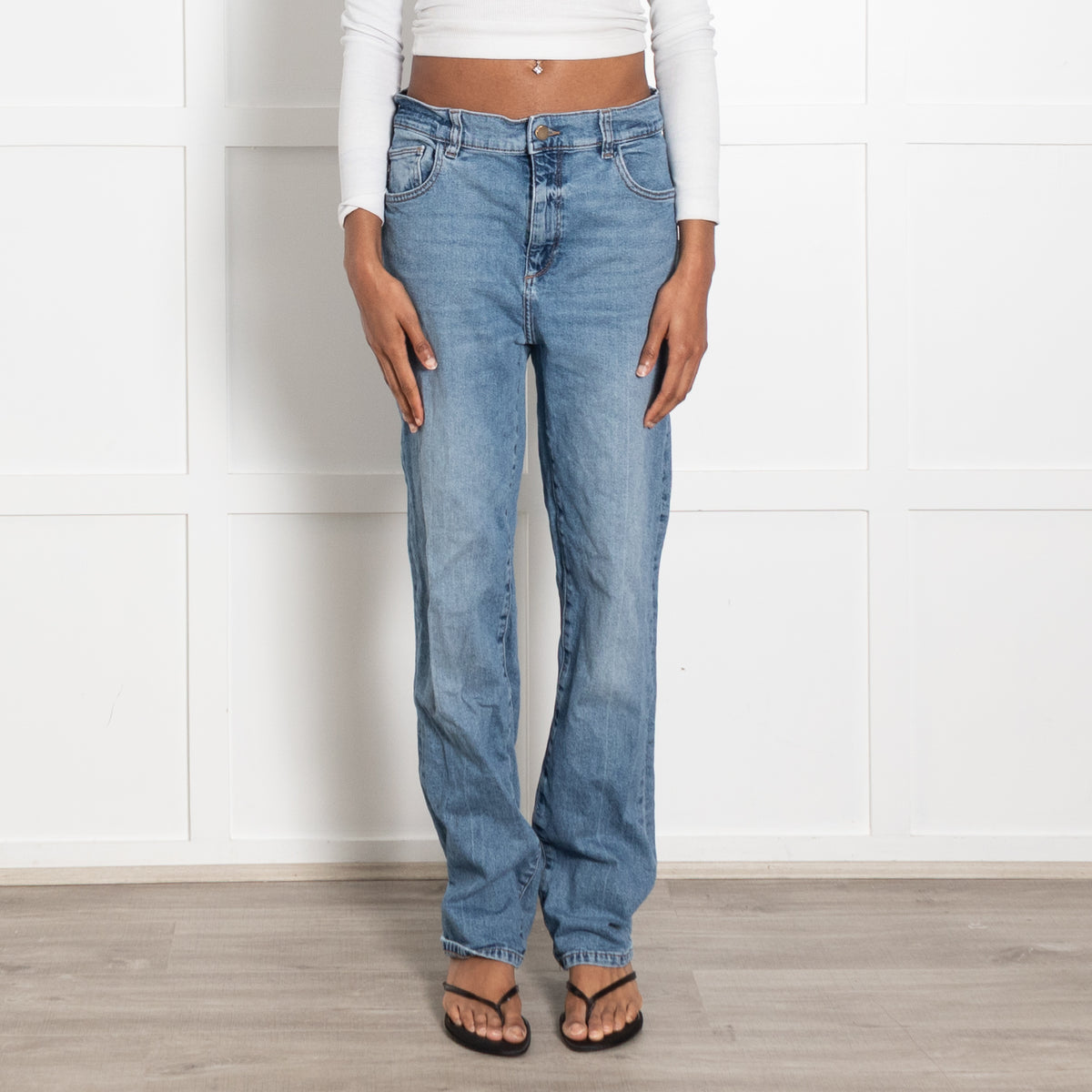 DL Blue Denim Patti Straight Jeans