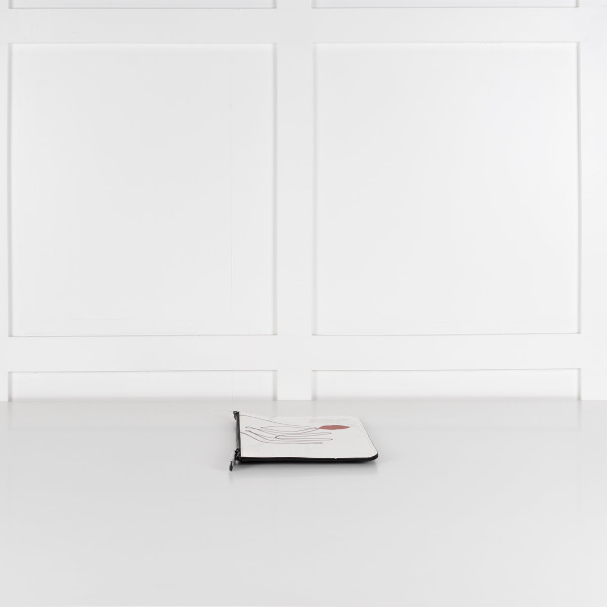 Lulu Guiness White Patent Graphic Clutch