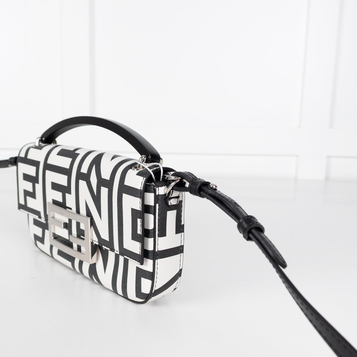 Fendi Marc Jacobs Nappa Vitello King Logo Print Mini Baguette
