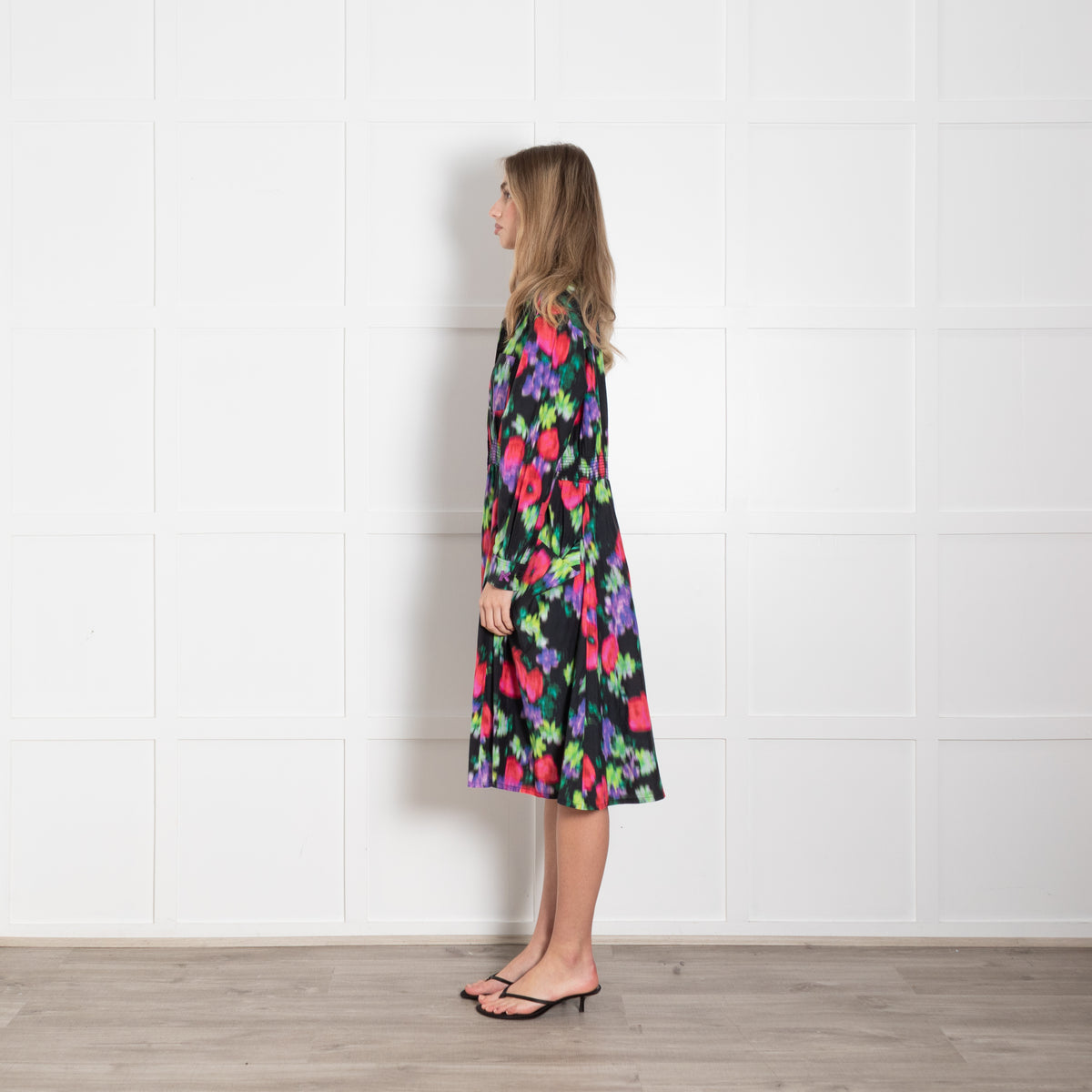 Kenzo Black Multicolour Print Shirt Dress