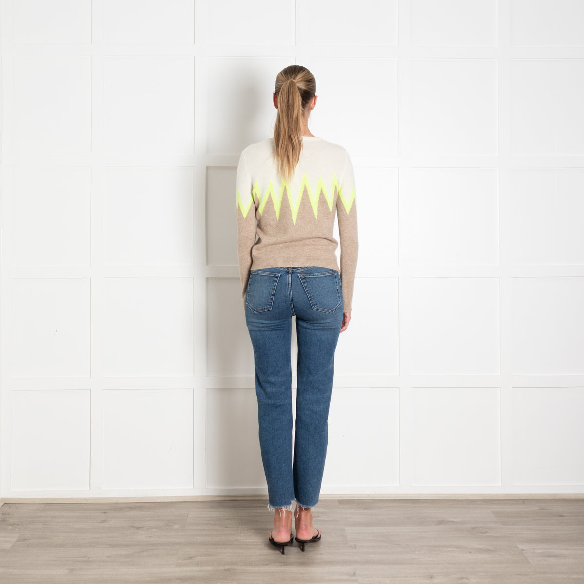 Jumper 1234 Luminous Green ZigZag Stripe Cashmere Jumper