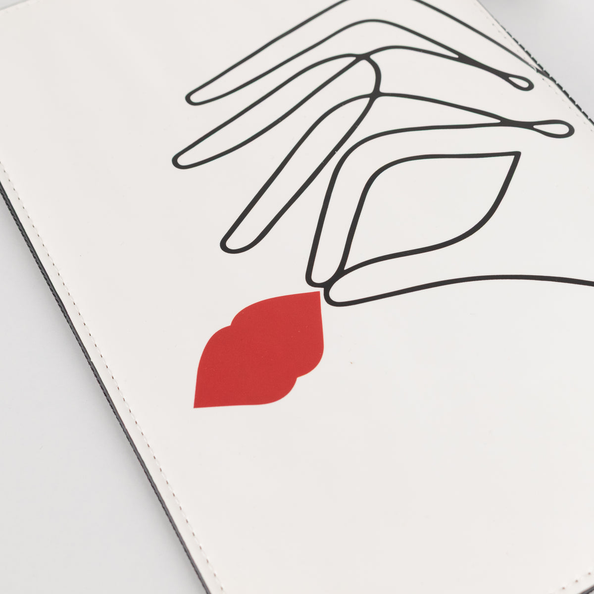 Lulu Guiness White Patent Graphic Clutch