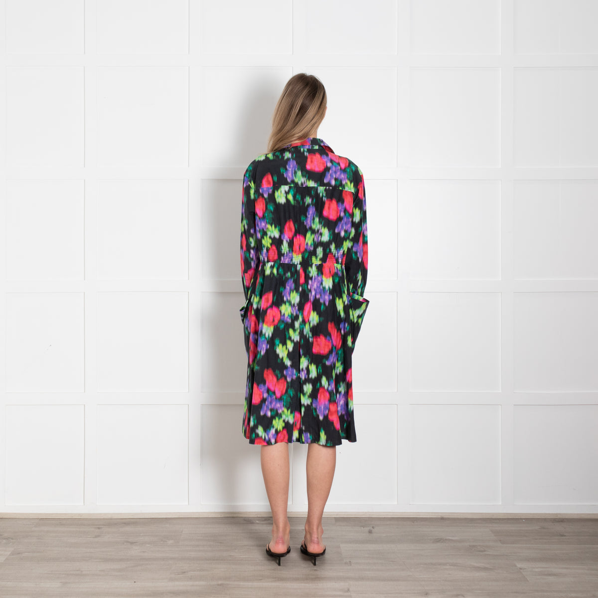 Kenzo Black Multicolour Print Shirt Dress