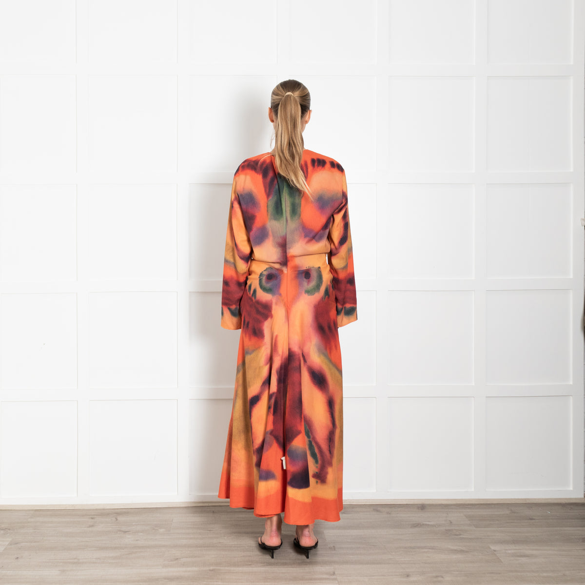 Altuzarra Orange Multicolour Maxi Dress With Long Sleeves