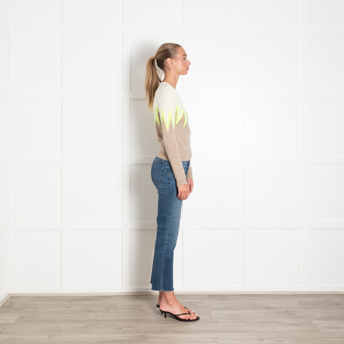 Jumper 1234 Luminous Green ZigZag Stripe Cashmere Jumper