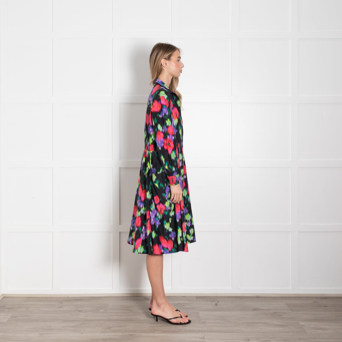 Kenzo Black Multicolour Print Shirt Dress
