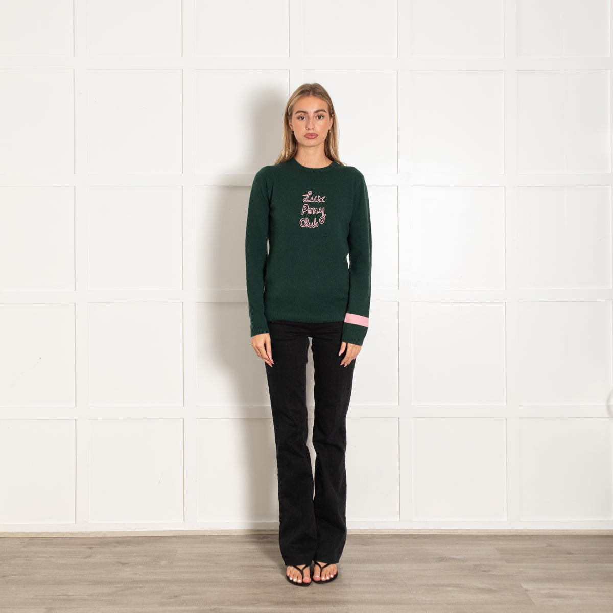 Bella Freud Bentley Green Lux Pony Club Cashmere Jumper