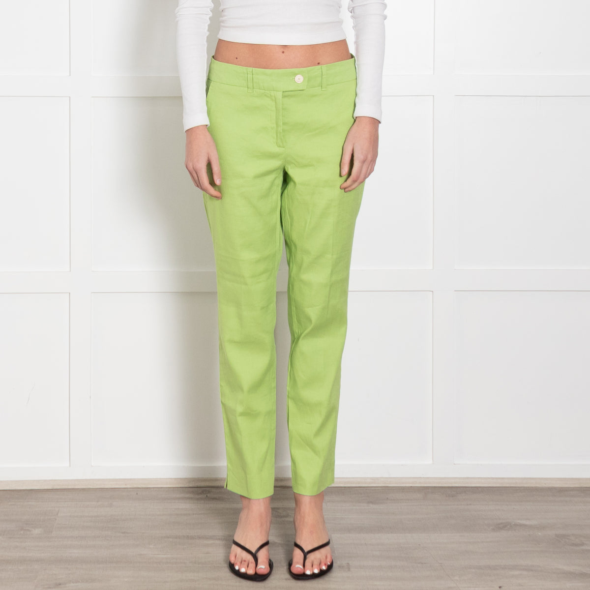 Marella Lime Green Straight Leg Trousers