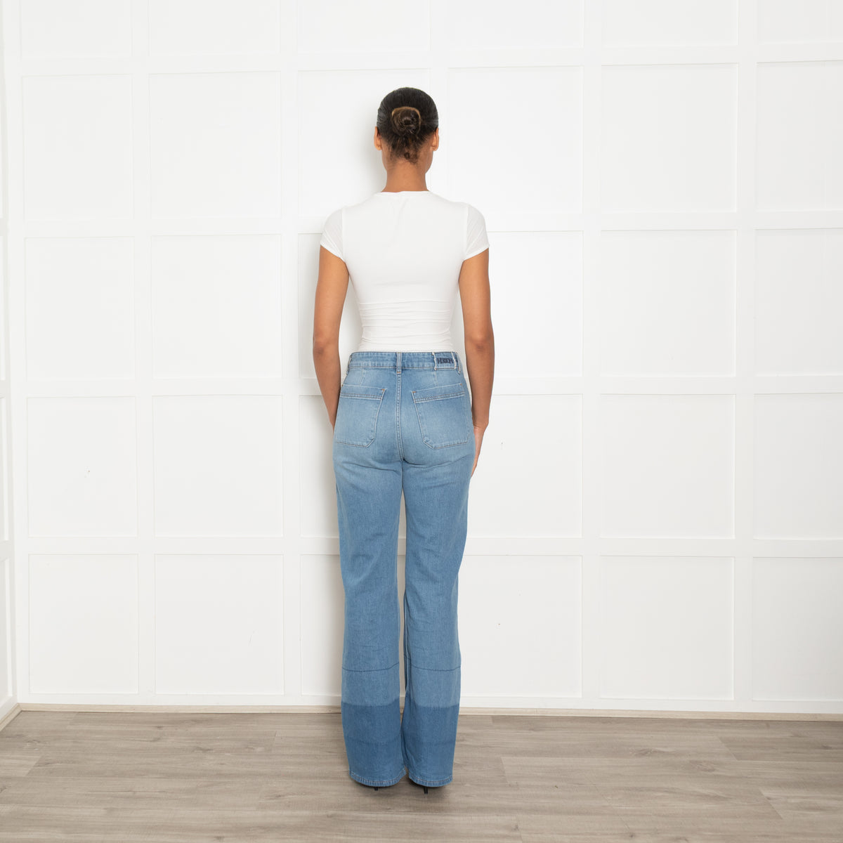 Hayley Menzies Blue Flared Jeans With Front Pockets