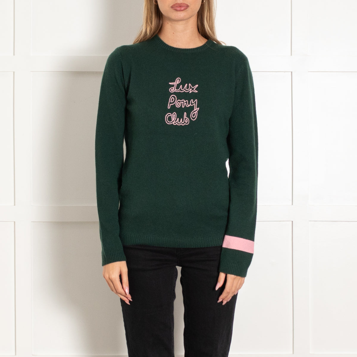 Bella Freud Bentley Green Lux Pony Club Cashmere Jumper