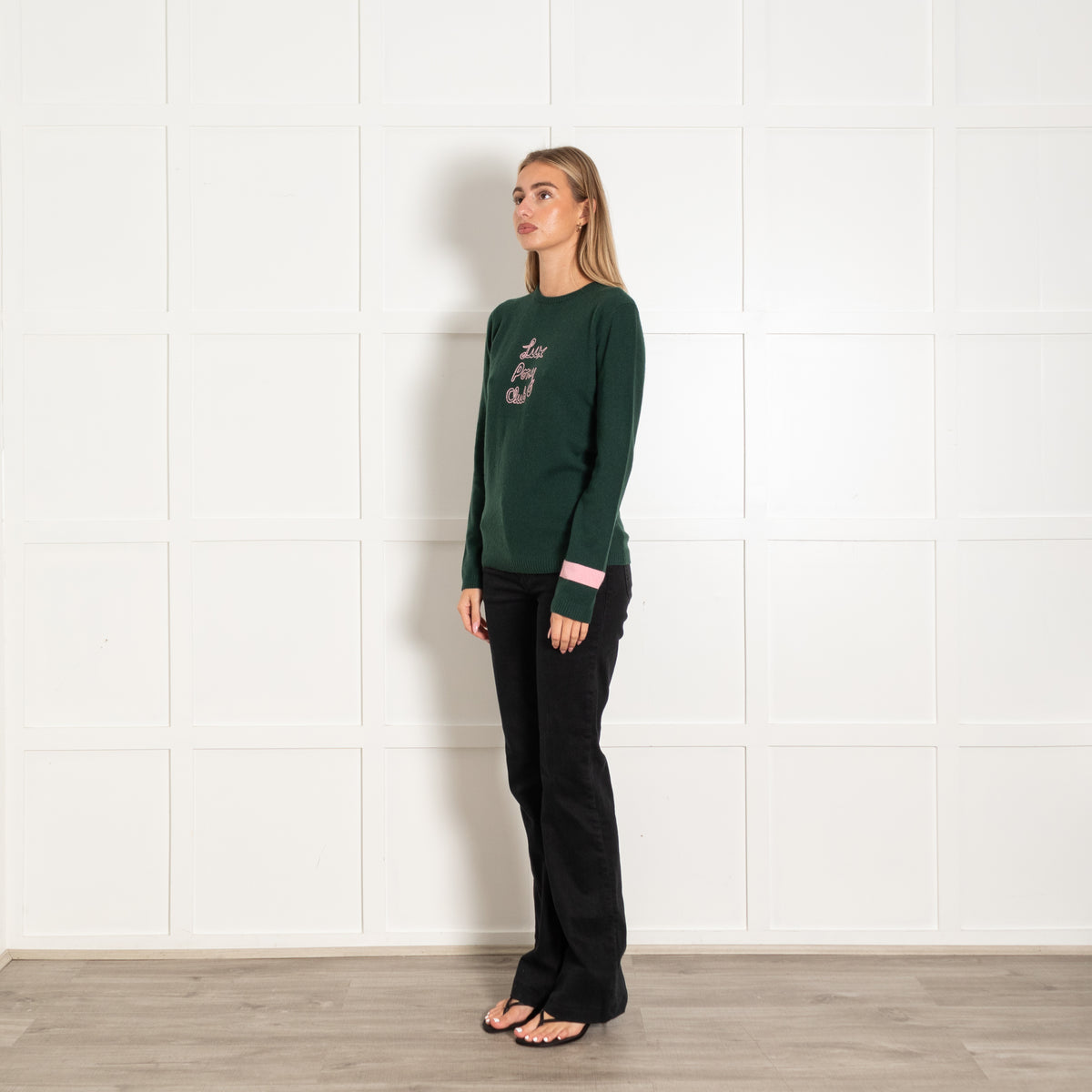 Bella Freud Bentley Green Lux Pony Club Cashmere Jumper