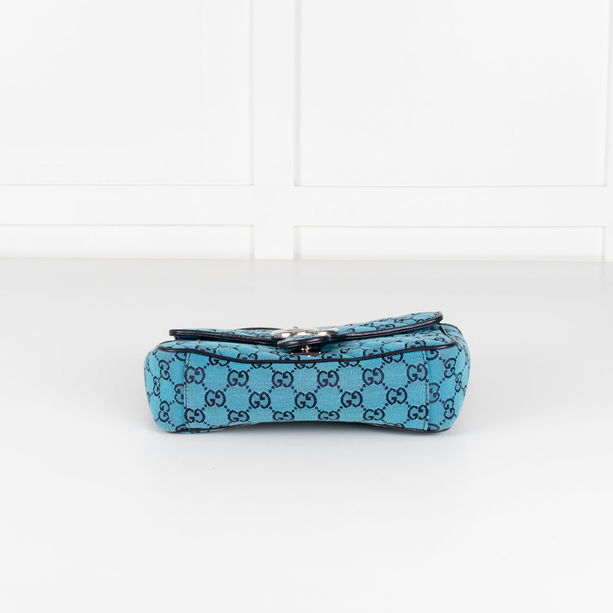 Gucci Medium Blue GG Marmont Diagonal Canvas Bag