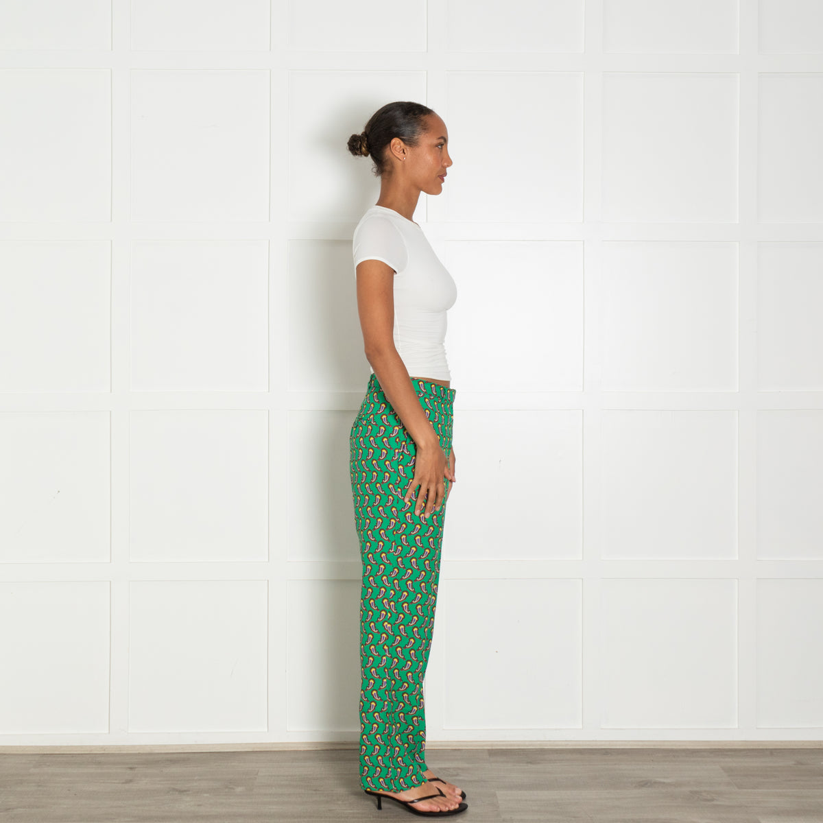 Etro Green Purple Paisley Print Trousers