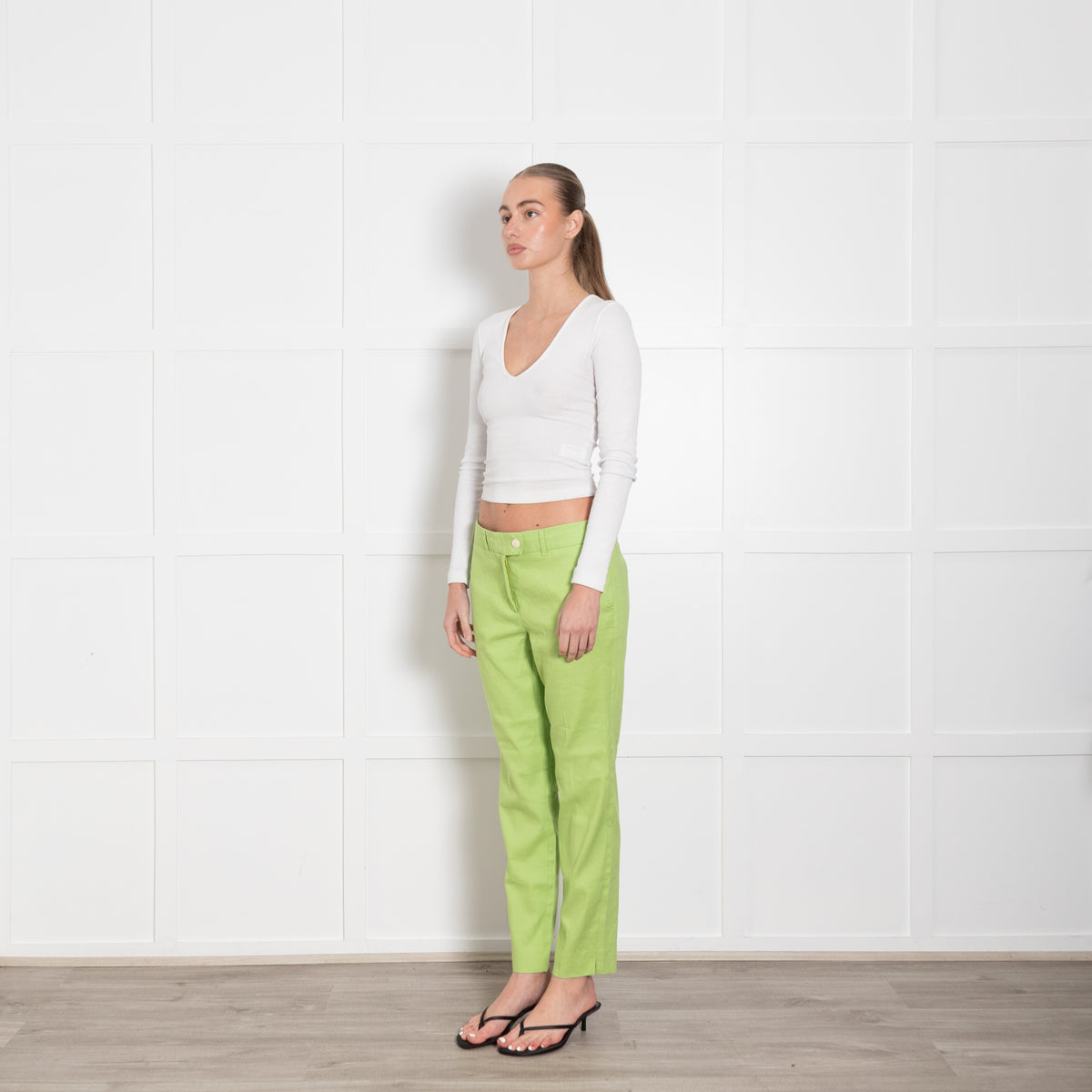 Marella Lime Green Straight Leg Trousers