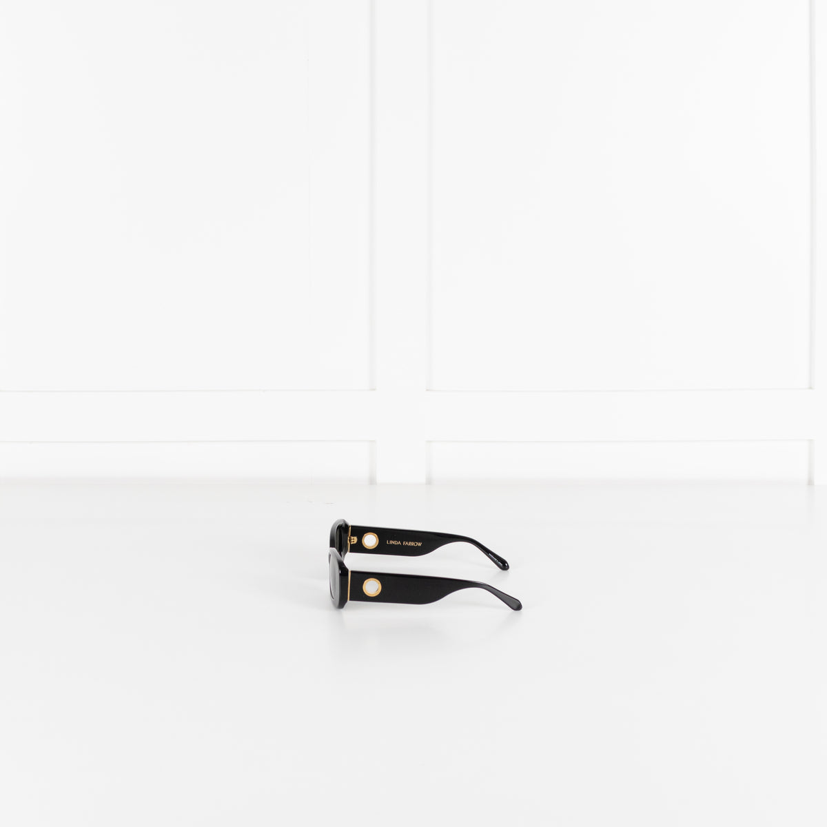 Linda Farrow Black Acetate Rectangle Shape