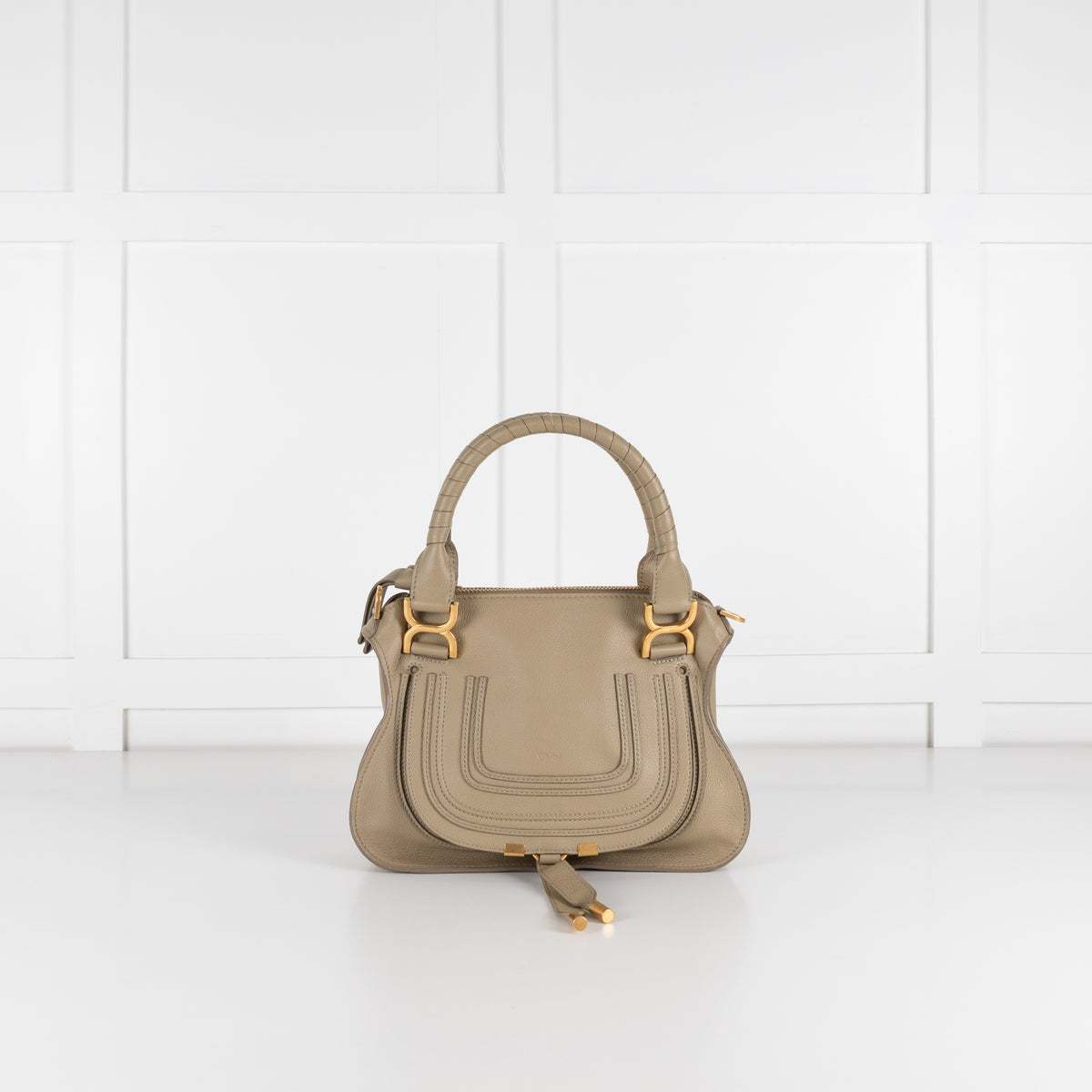Chloe Khaki Marcie Handbag With Crossbody Strap