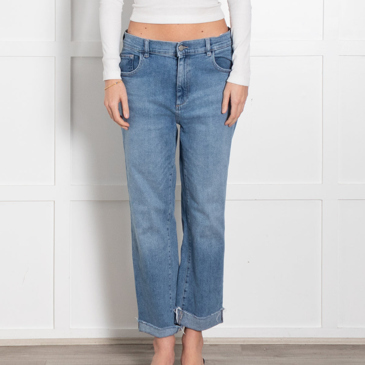 DL1961 Pale Denim Patti Jeans Freyed Hem