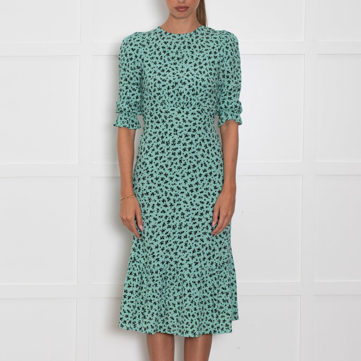 Nobody's Child Turquoise Black Floral Dress