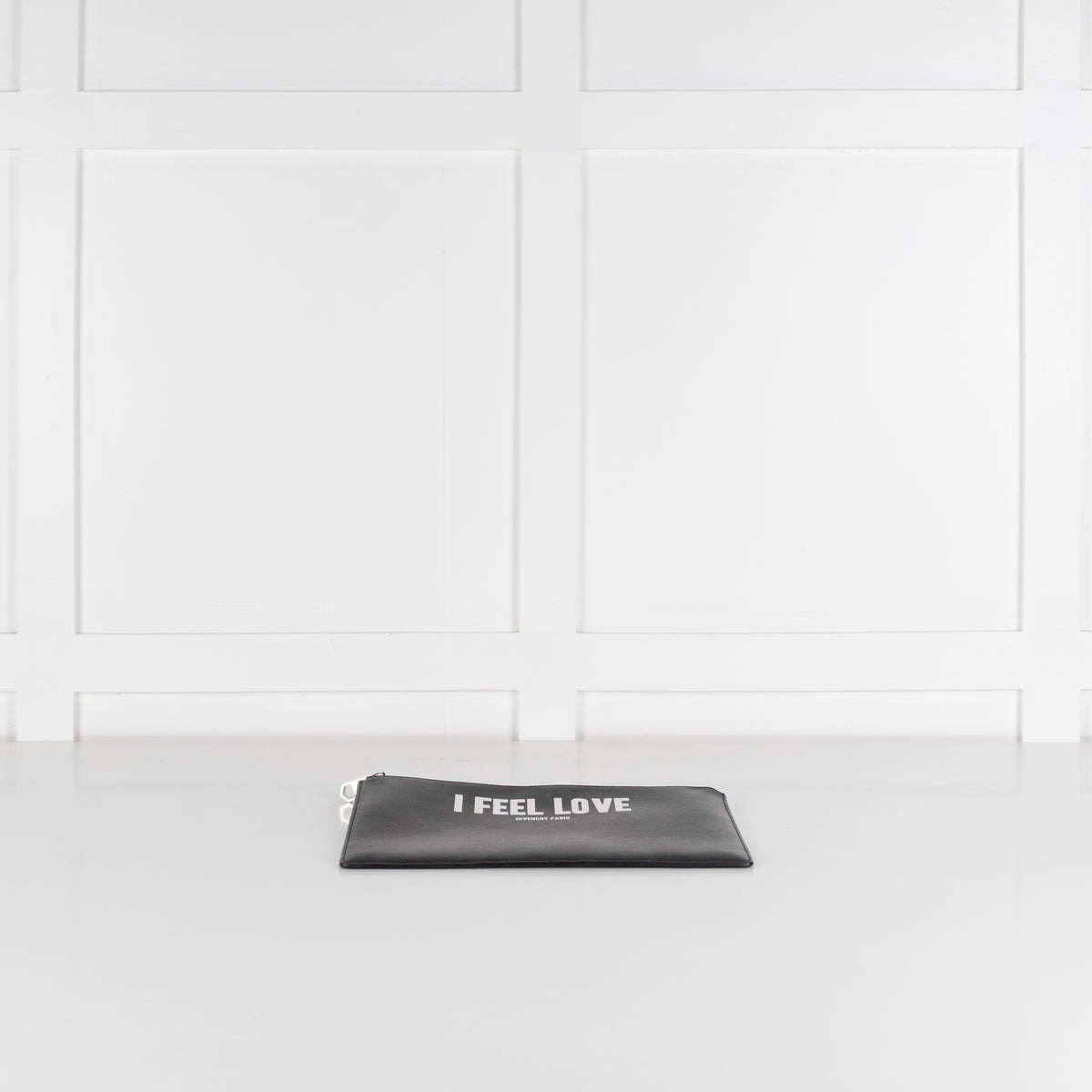 Givenchy "I FEEL LOVE" Black Leather Clutch Pouch