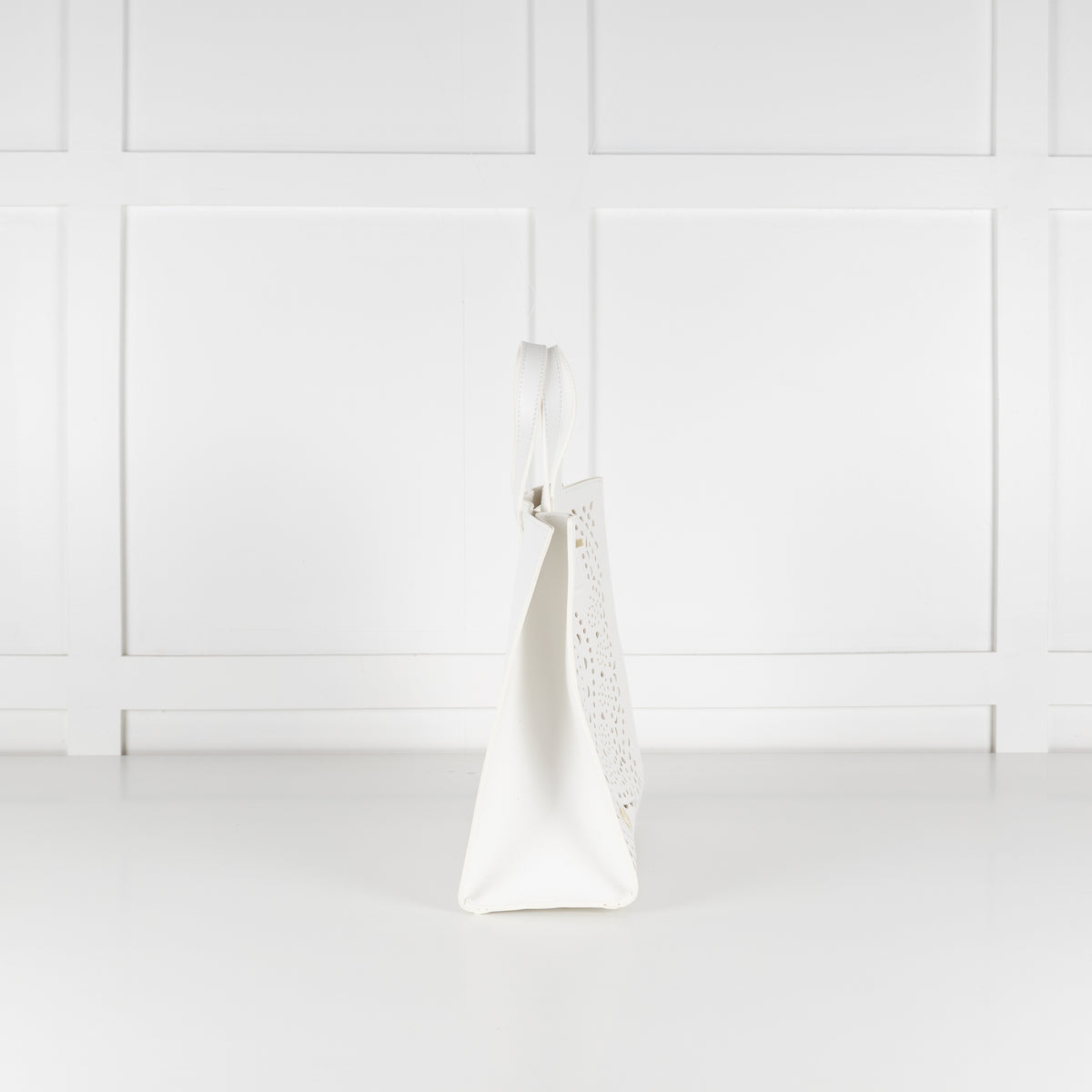 Harrods White Cut Out Tote Bag