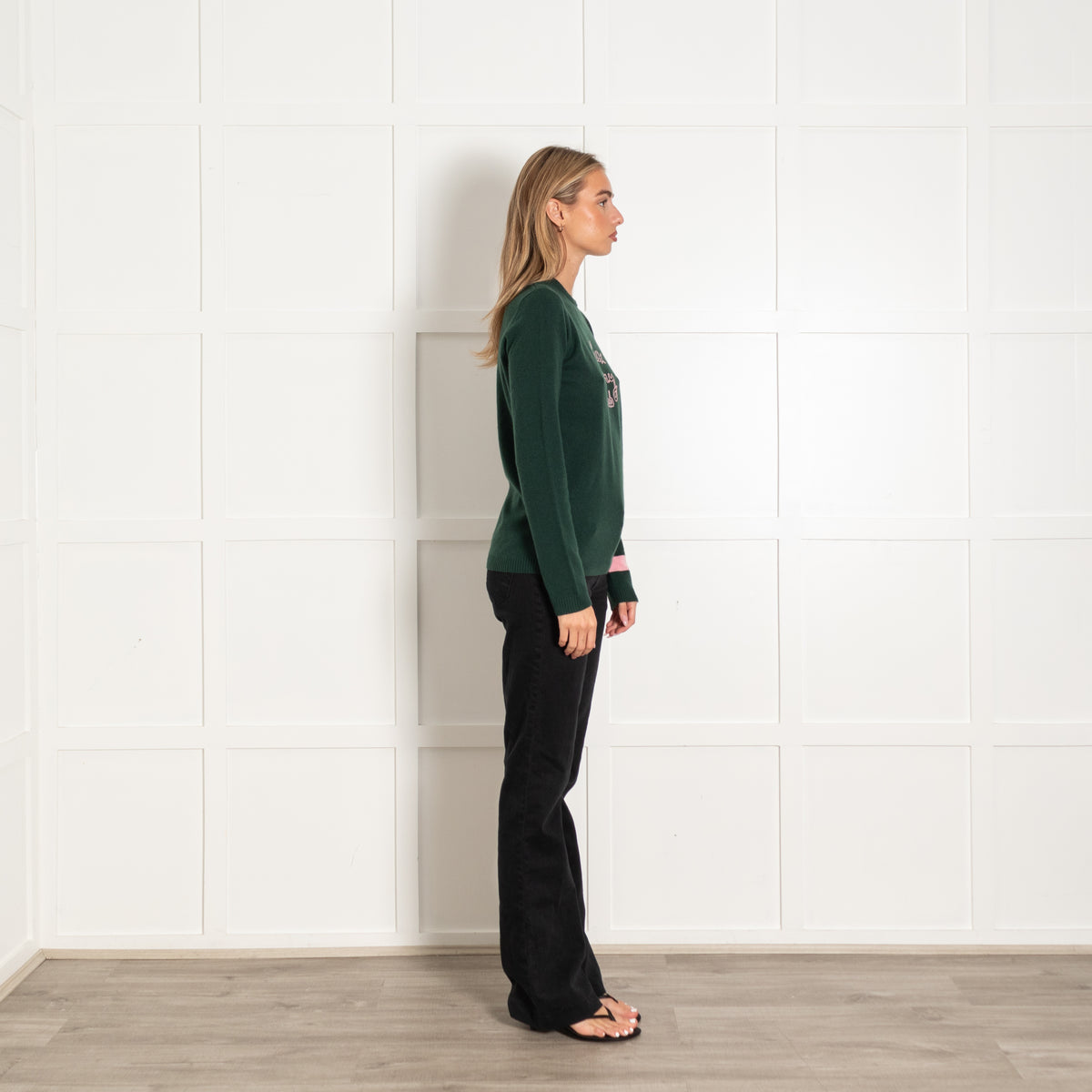 Bella Freud Bentley Green Lux Pony Club Cashmere Jumper