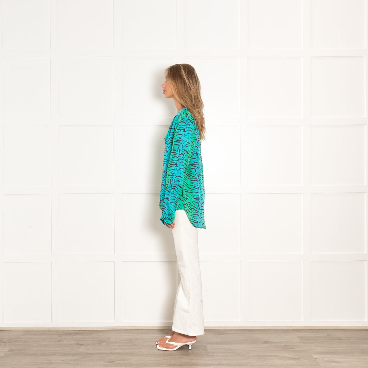 Primrose Park Turquoise Green Long Sleeve Blouse