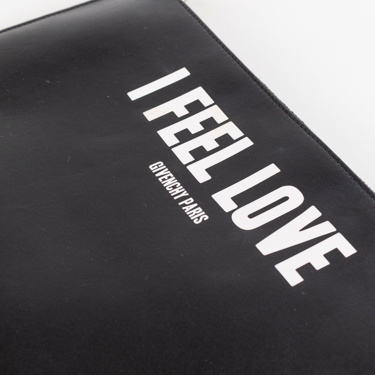 Givenchy "I FEEL LOVE" Black Leather Clutch Pouch
