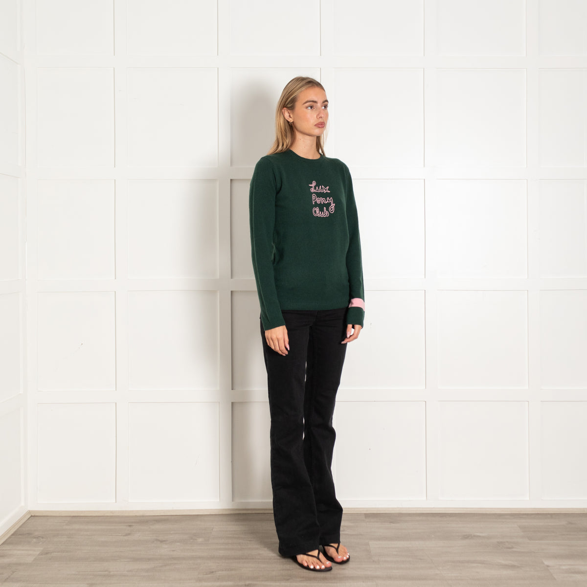 Bella Freud Bentley Green Lux Pony Club Cashmere Jumper