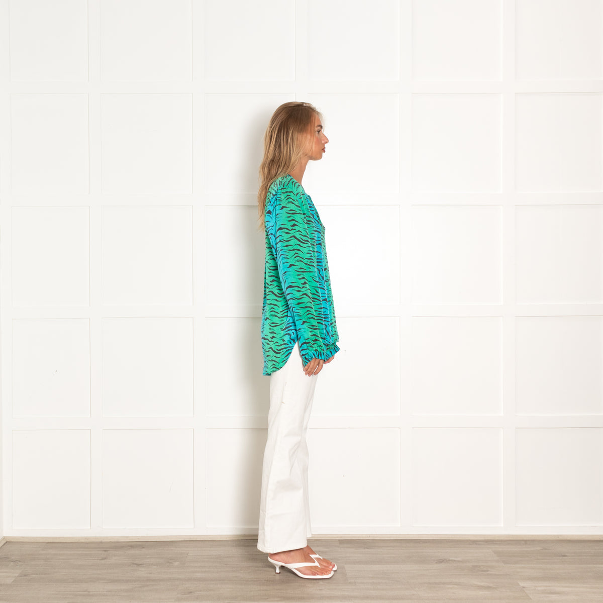Primrose Park Turquoise Green Long Sleeve Blouse