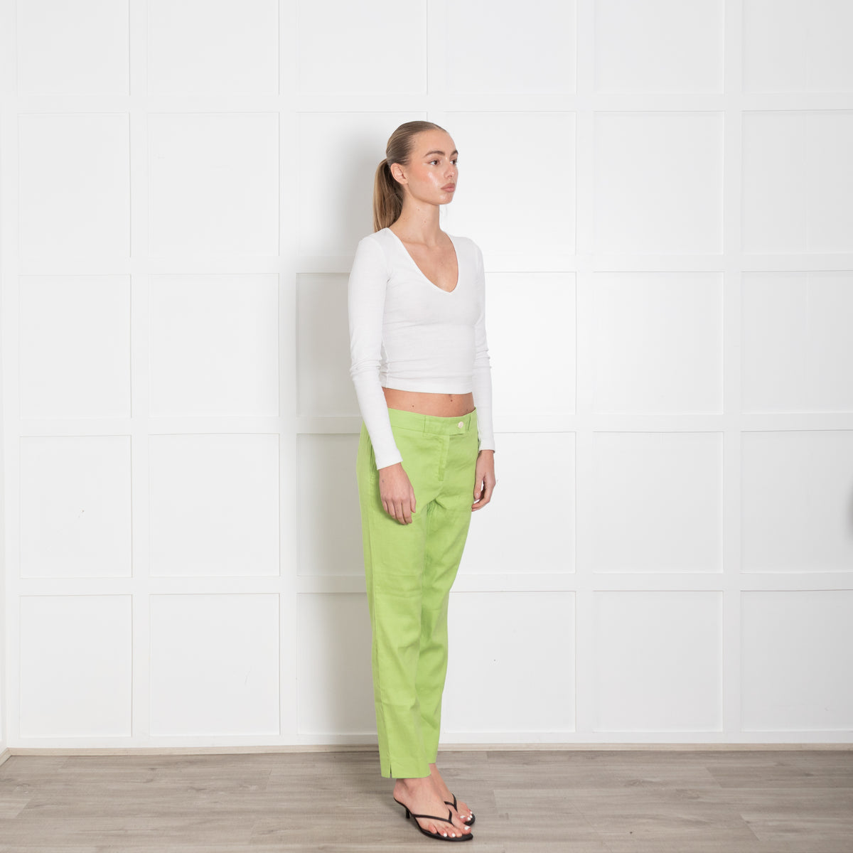 Marella Lime Green Straight Leg Trousers