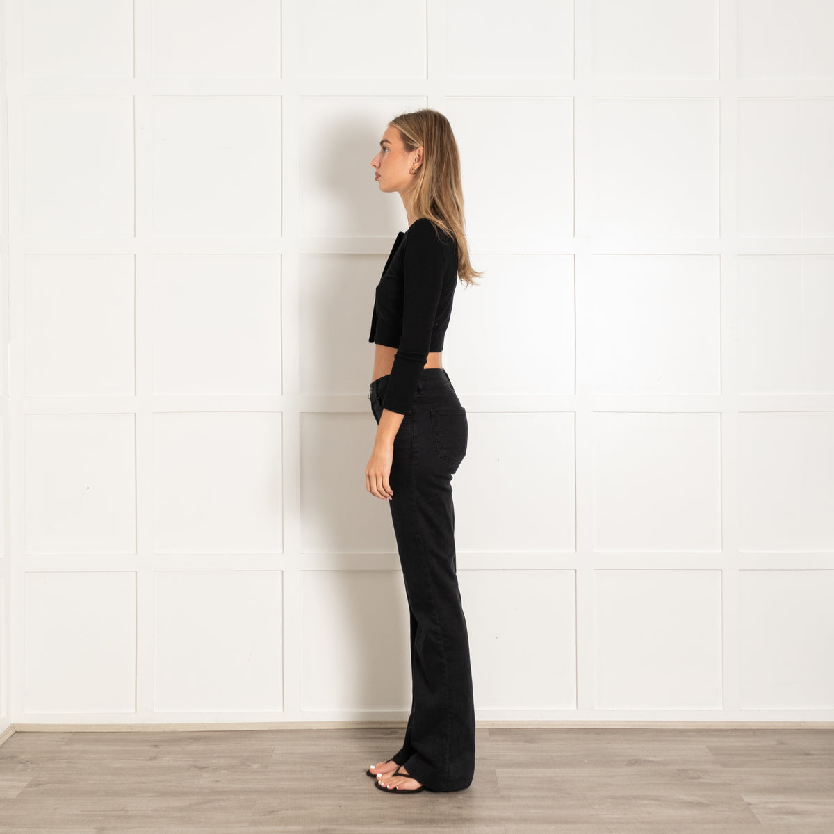 Akris Black Wool Button Cropped Style Cardigan