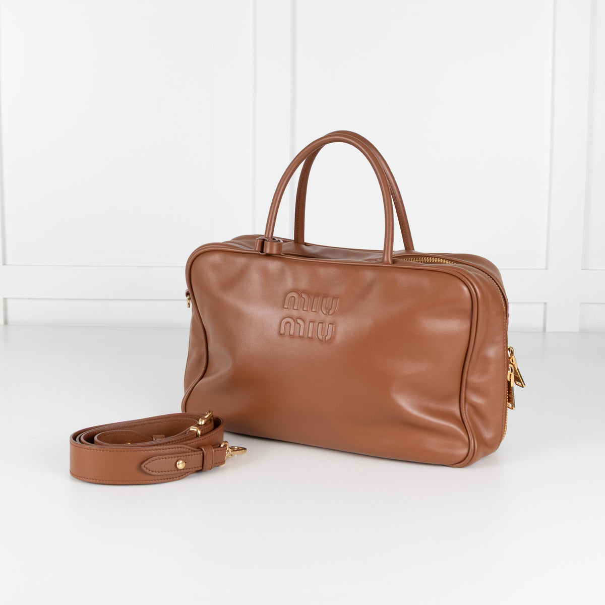 Miu Miu Large Leather Calf Softy Beau Top Handle Bag
