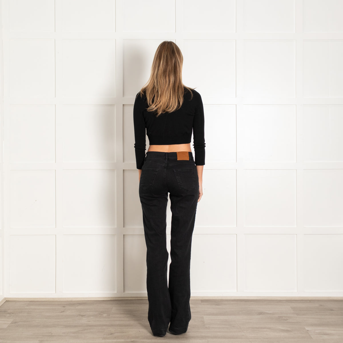 Akris Black Wool Button Cropped Style Cardigan