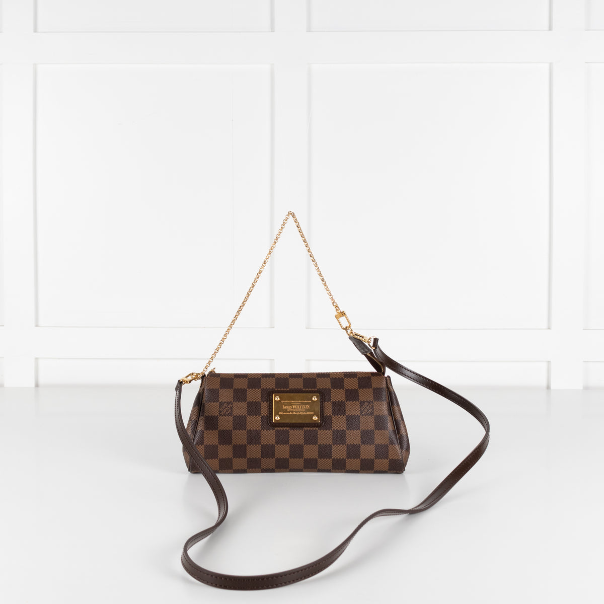 Louis Vuitton Brown Damier Ebene Eva Clutch Bag