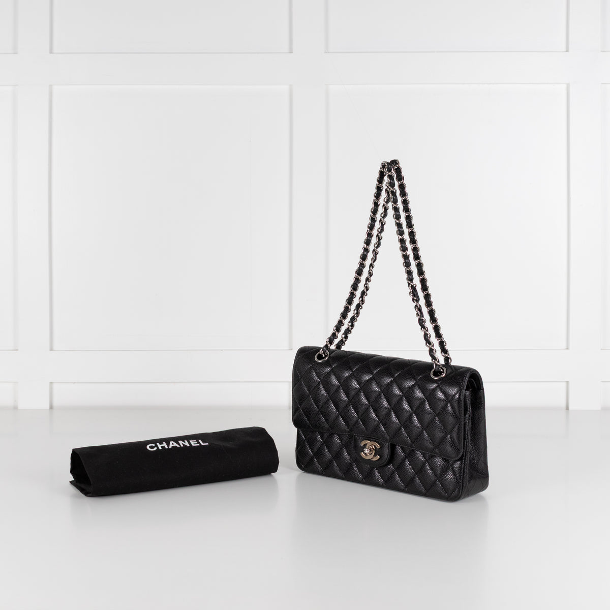 Chanel Black Caviar Leather Maxi Double Flap Bag