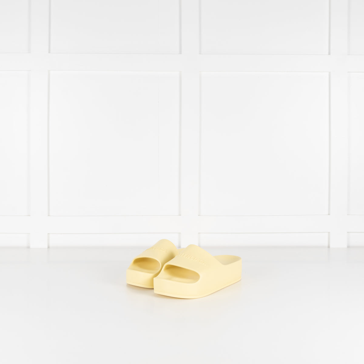 Balenciaga Yellow Platform Sliders