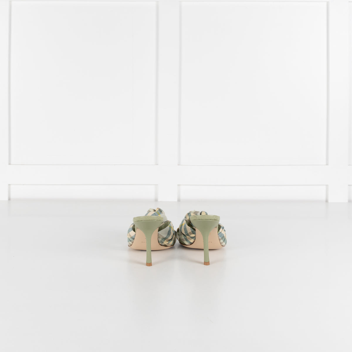 Burberry Mews Pale Green Applique Rose Mules