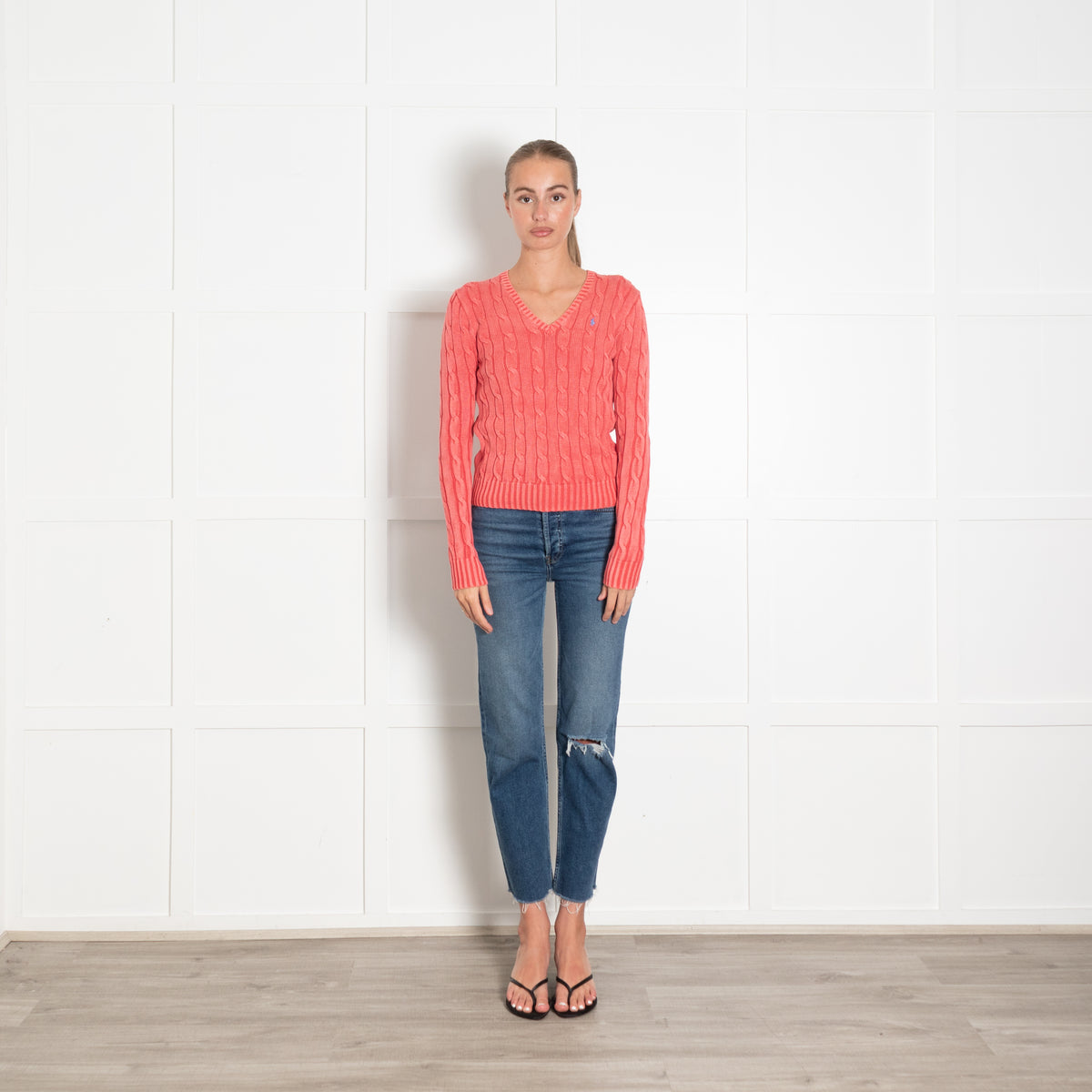 Polo by Ralph Lauren Dark Pink Cable Knit Long Sleeve Jumper