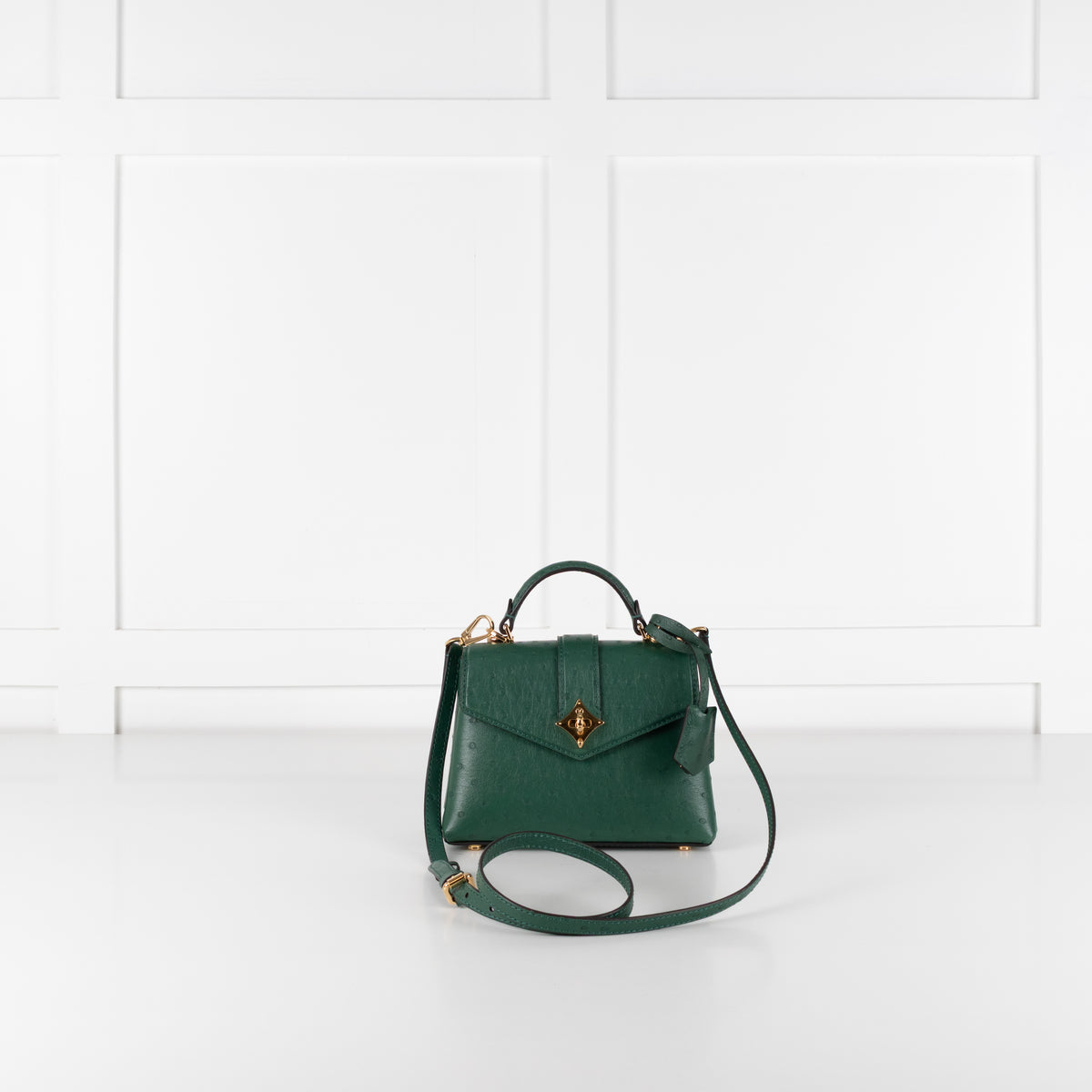 Louis Vuitton Green Ostrich Leather Rose Des Vents Mini Bag