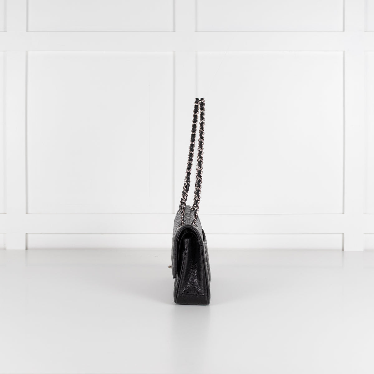 Chanel Black Caviar Leather Maxi Double Flap Bag