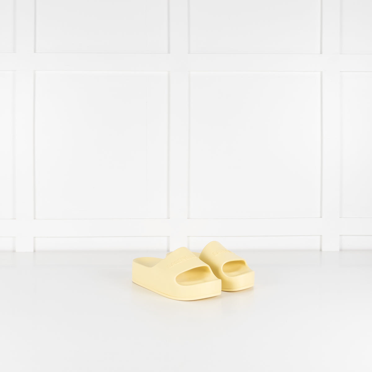 Balenciaga Yellow Platform Sliders