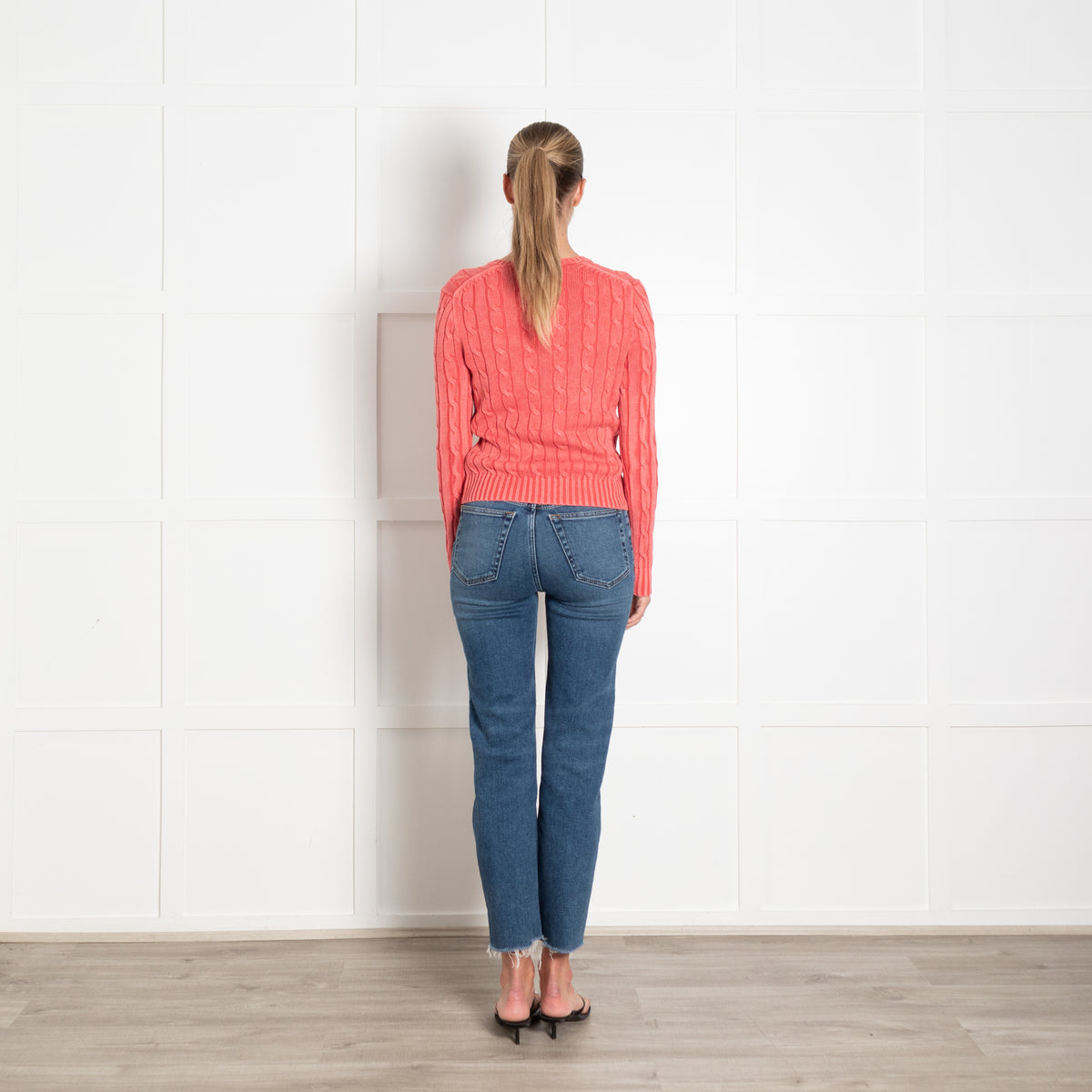 Polo by Ralph Lauren Dark Pink Cable Knit Long Sleeve Jumper