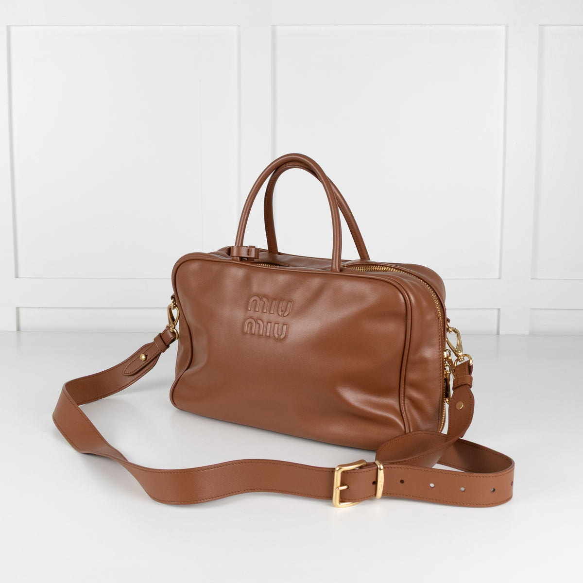 Miu Miu Large Leather Calf Softy Beau Top Handle Bag