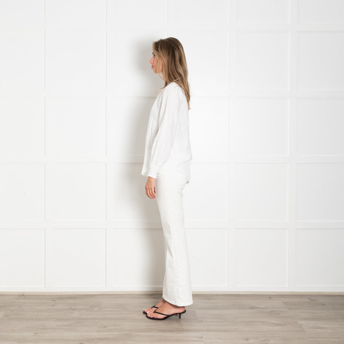 Cloth & Stone White Linen Long Sleeve Top