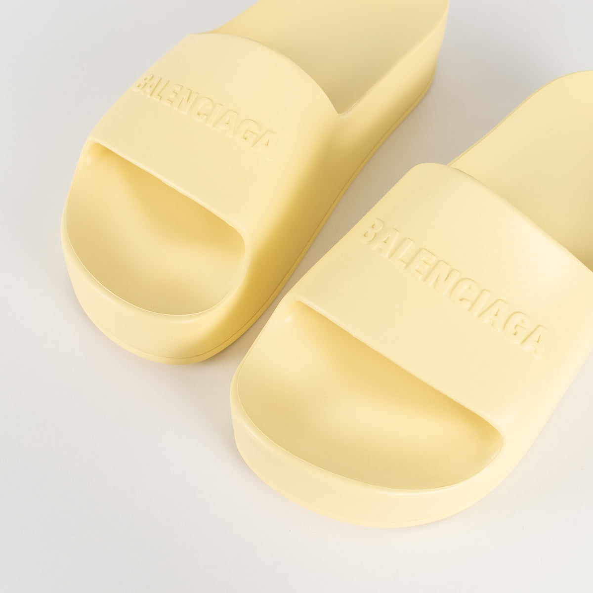 Balenciaga Yellow Platform Sliders