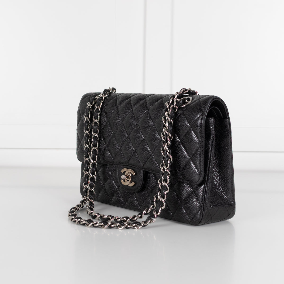 Chanel Black Caviar Leather Maxi Double Flap Bag