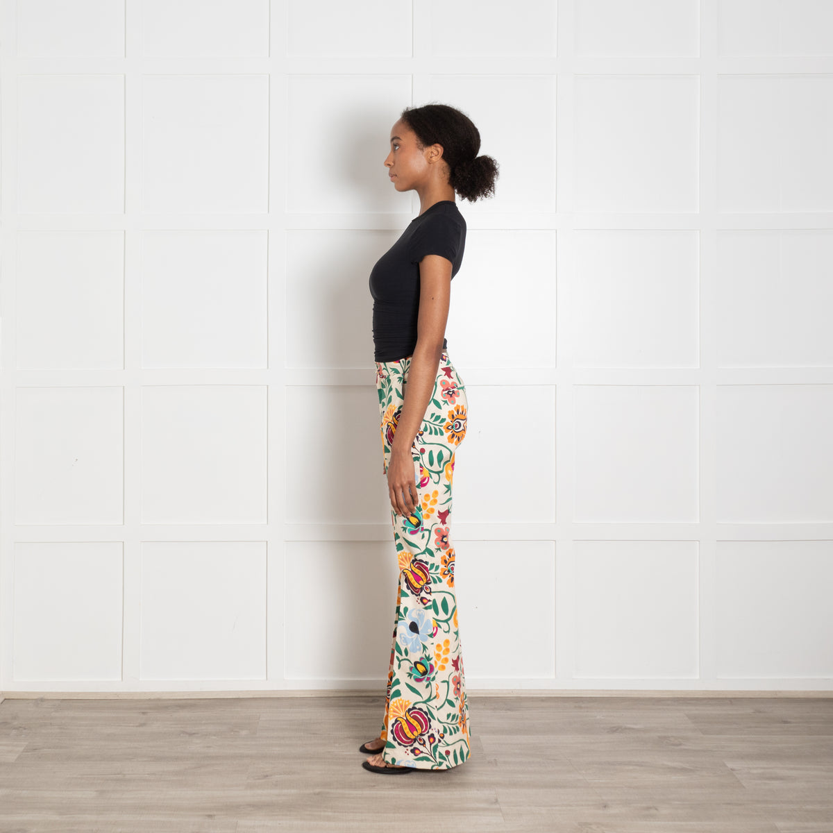 La DoubleJ Floral Flared Trousers