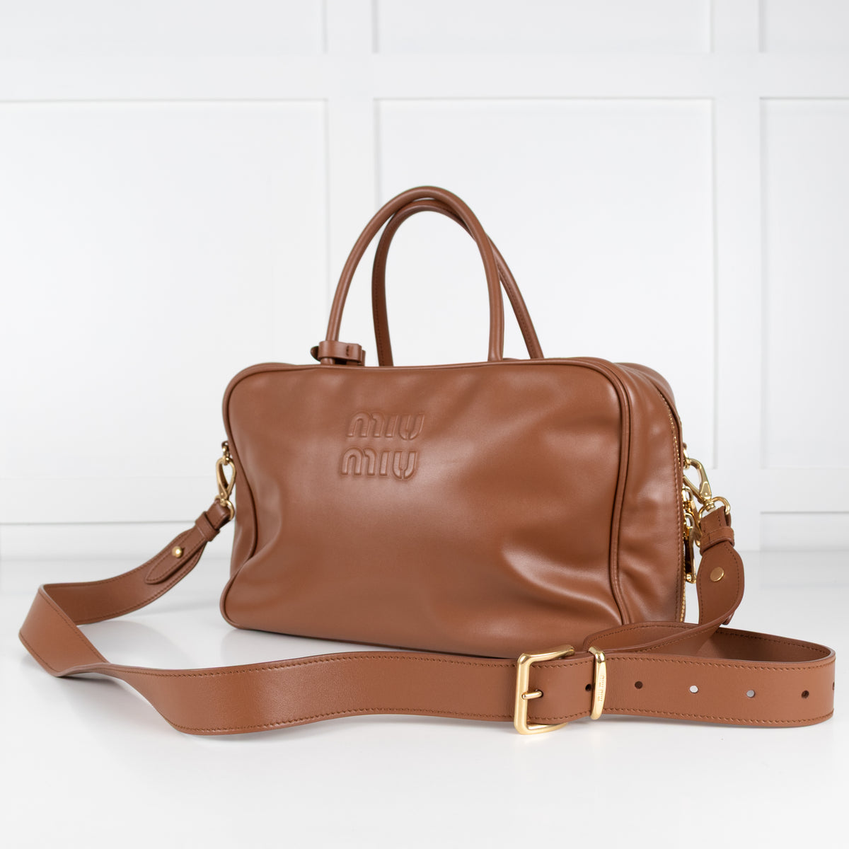 Miu Miu Large Leather Calf Softy Beau Top Handle Bag