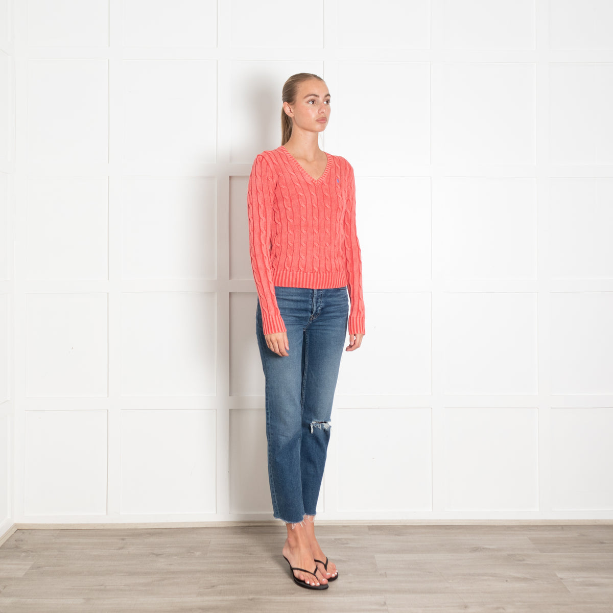 Polo by Ralph Lauren Dark Pink Cable Knit Long Sleeve Jumper