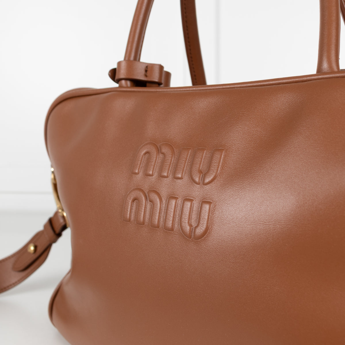 Miu Miu Large Leather Calf Softy Beau Top Handle Bag